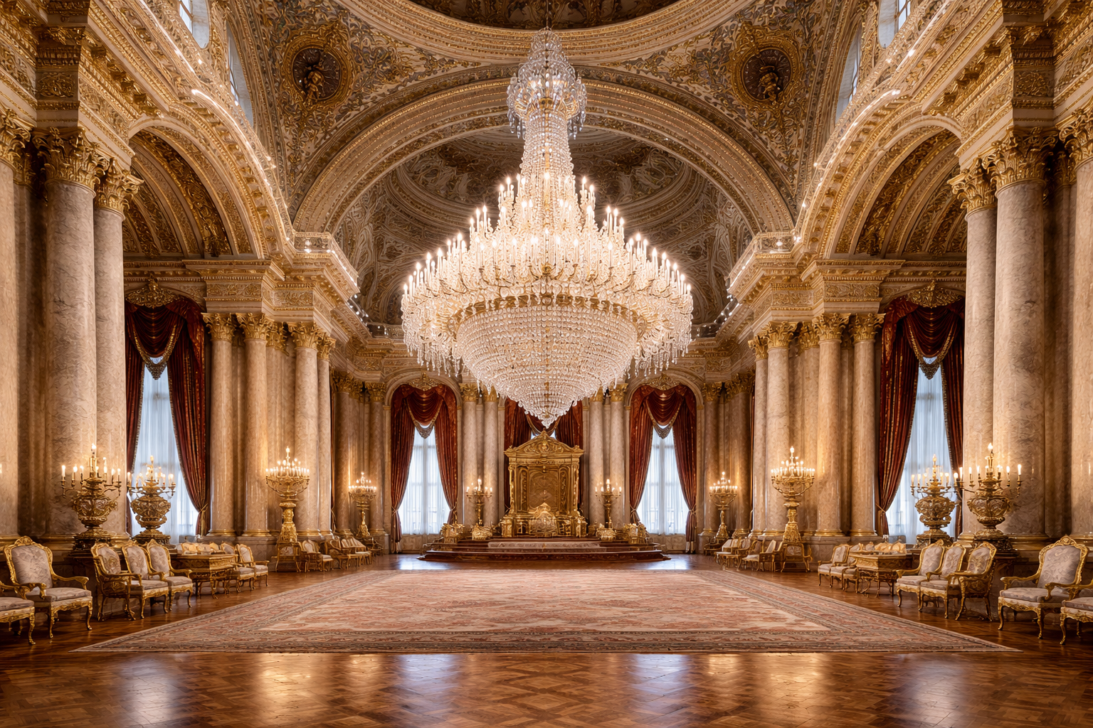 Dolmabahce Palace ceremonial hall interior